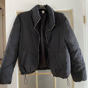 Black winter puffer jacket